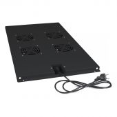 Вентиляторный модуль Cabeus TRAY 4 вент. цвет чёрный, TRAY-100-BK