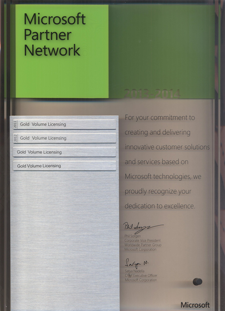 Microsoft Network Partner - Gold Volume Licensing
