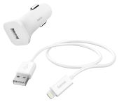 Автомобильное зар./устр. Hama H-183291 1A для Apple белый, 00183291