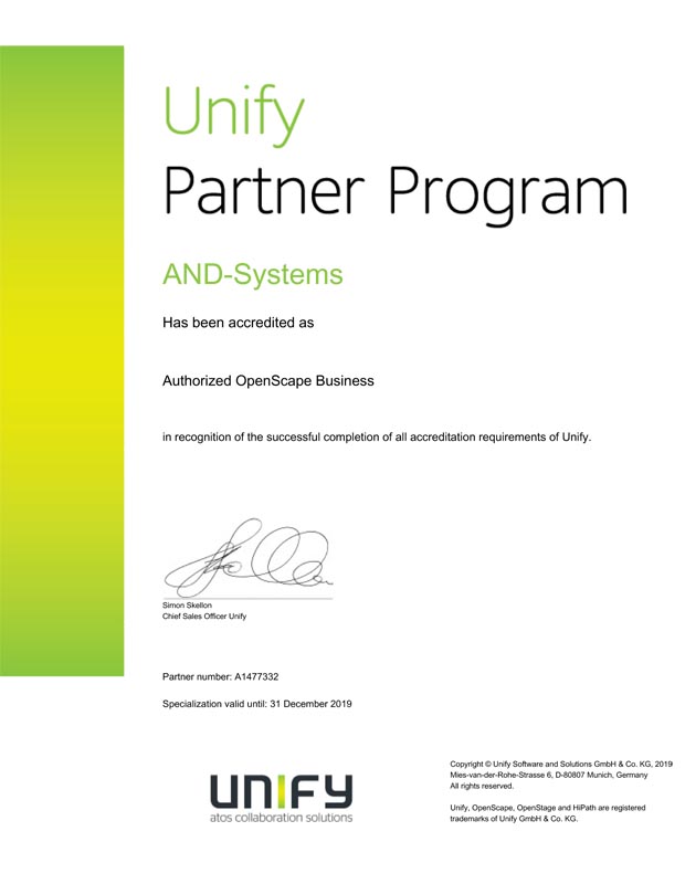 Unify Authorized OpenScape Business