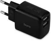 Сетевое зар./устр. Buro BUWH1 15.5W 3.1A 2xUSB универсальное черный, BUWH15S200BK