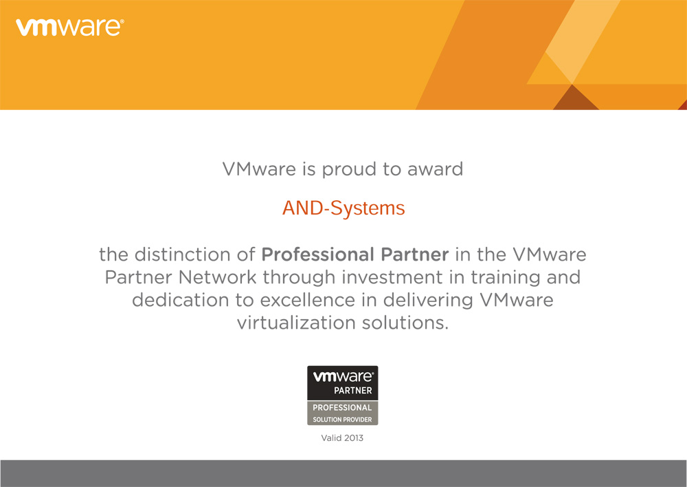 VMware Solution Provider Certificate