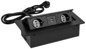 Сетевой разветвитель PREMIER PX/BL-HOR-2R-2USB-BLK 1.8 м чёрный, PX/BL-HOR-2R-2USB-BLK
