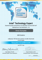 Мамсик (Купцова) А. А. - Intel Technology Expert - Продажа потребителям