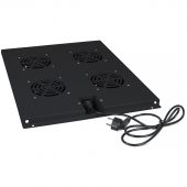 Вентиляторный модуль Cabeus TRAY 4 вент. цвет чёрный, TRAY-80-BK