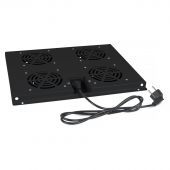 Вентиляторный модуль Cabeus TRAY 4 вент. цвет чёрный, TRAY-60-BK