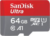 Карта памяти SanDisk Ultra microSDXC UHS-I Class 1 C10 64GB, SDSQUAB-064G-GN6MN