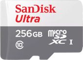 Карта памяти SanDisk Ultra microSDHC UHS-I Class 1 C10 256GB, SDSQUNR-256G-GN3MN