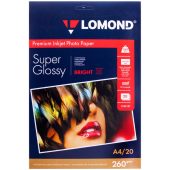Упаковка бумаги LOMOND Premium InkJet Photo Paper A4 20л 260г/м&sup2;, 1103101