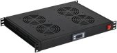 Вентиляторный модуль ITK FM05 1U 4 вент. Термостат цвет чёрный, FM05-1U4TS-R