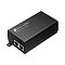 Фото-1 PoE-инжектор TP-Link Omada POE260S, вид под углом: чёрный корпус с крепёжными ушками, на торце два RJ-45 порта (PWR+DATA OUT и DATA IN); показывает конструкцию и возможность монтажа.